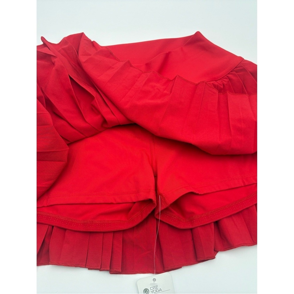CRZ Yoga Feathery-Fit Pleated Tennis Skort Red High Rise M 8/10 NWT - Picture 5 of 6